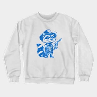 Sheriff Raccoon in Blue - Wild West Adventure Vintage Design Crewneck Sweatshirt